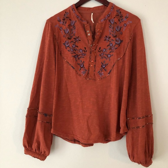 Free People Sundance Henley Top - Picture 1 of 5